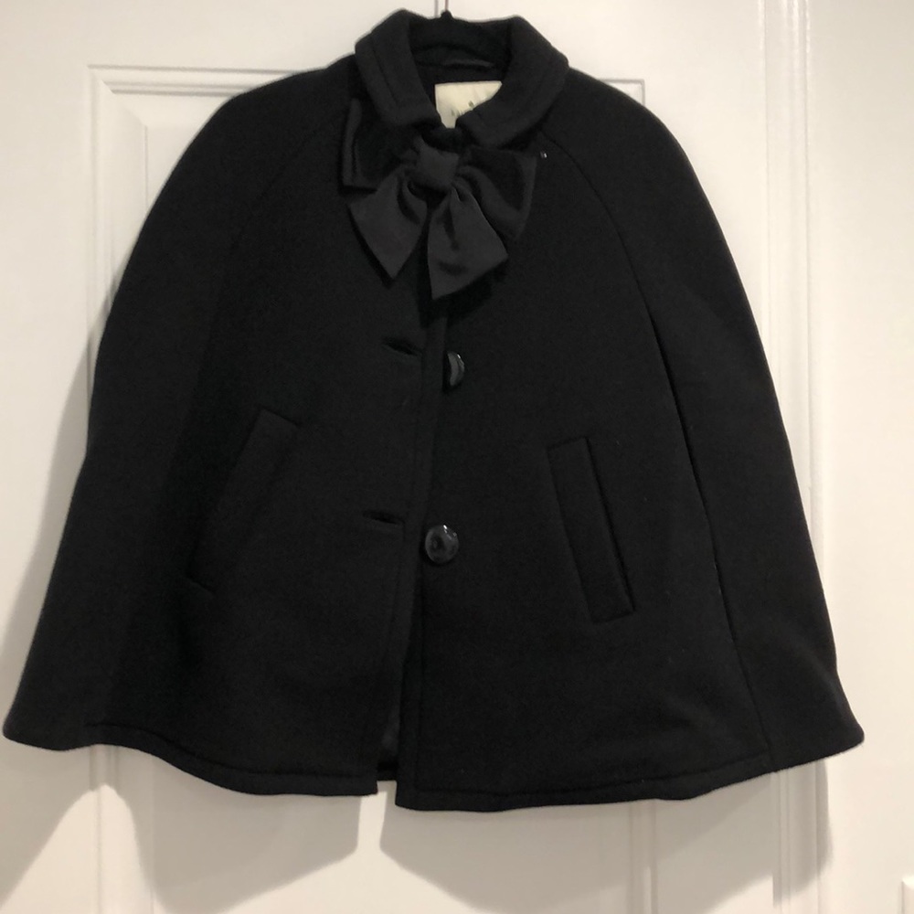 Black wool KATE SPADE ♠️ cape with oversized bow